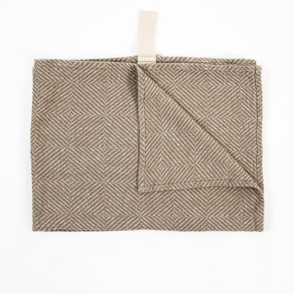 Big Linen Towel - Beige Fishbone